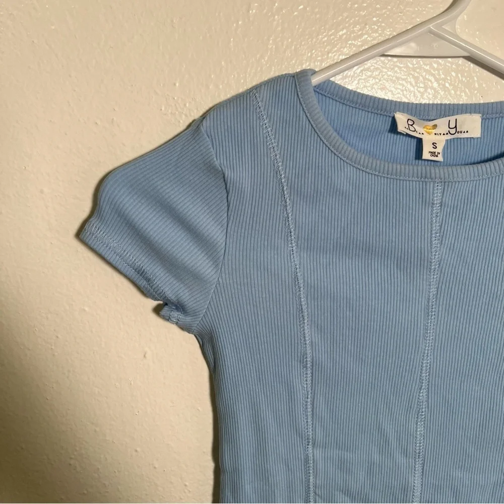 Be Only You B.O.Y. Girls Size Small Seamless Knit Mini Dress Light Blue Short